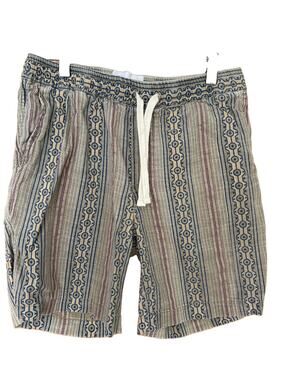 Corridor New York mens shorts small Tan/dark Blue/ Burgundy